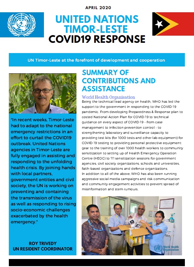 UN COVID19 Response Bulletin: Contributions and assistance